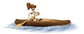 Illustrazione sportiva: canoa